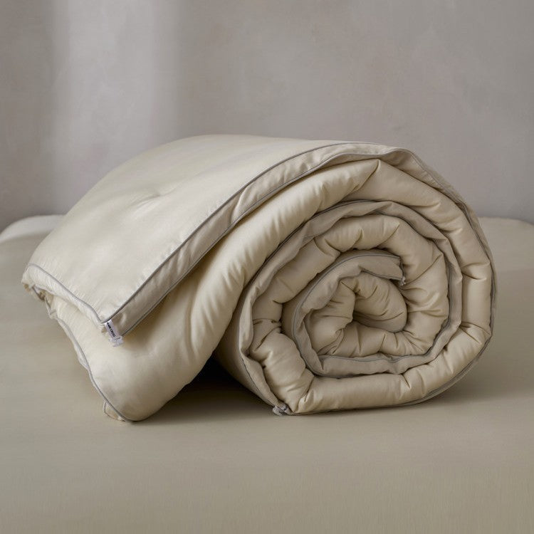 Reversible Plush Layered Cotton-Shell Duvet Insert with Box-Quilt Construction