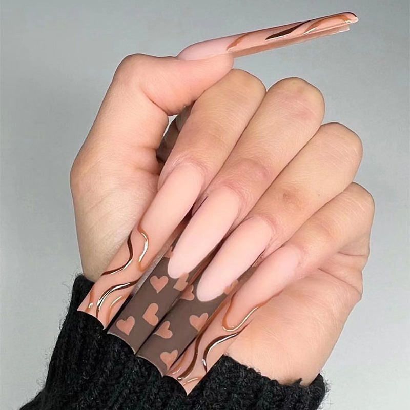 Trendy Heart-Design Press-On Nail Tips Stornfield