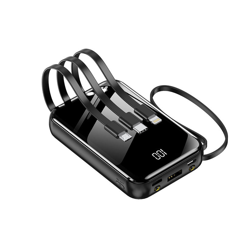 Portable power bank with integrated charging cables and digital display Stornfield