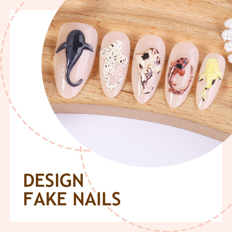 Creative nail art set with playful fish motifs Stornfield