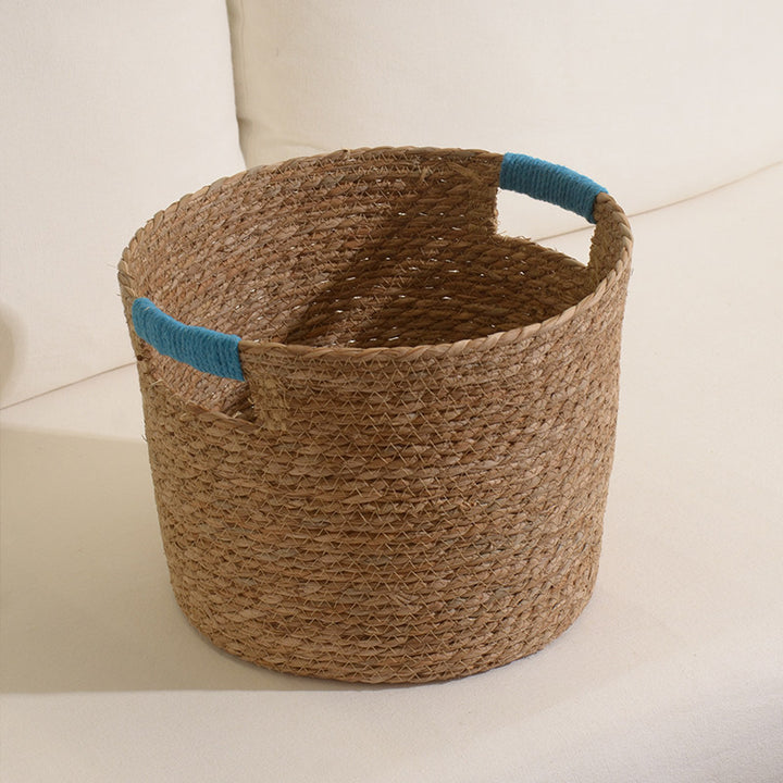 Stylish storage basket made of woven natural fibers Stornfield