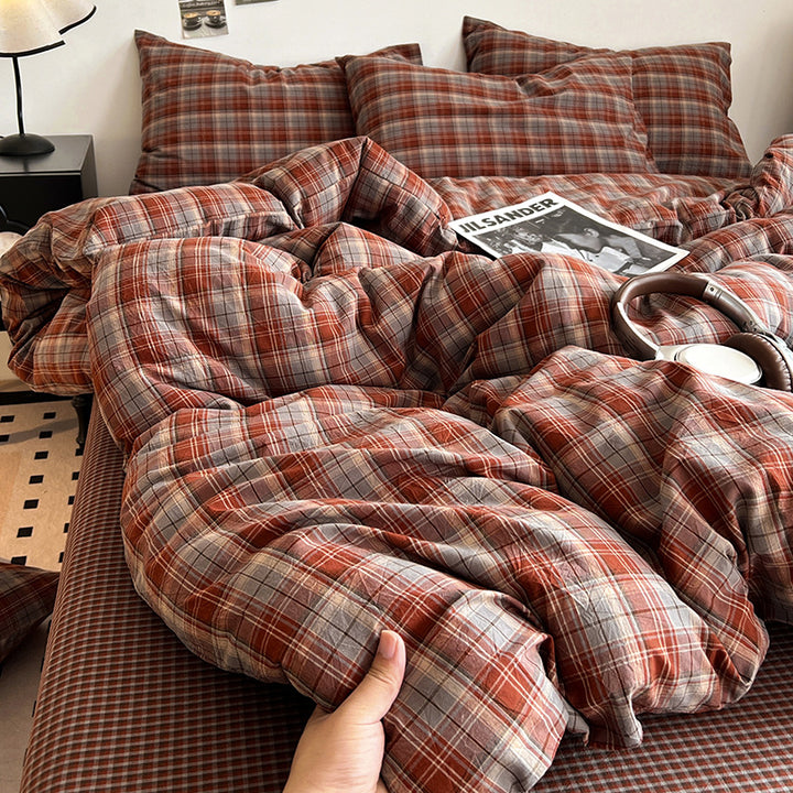 Cozy Checked Duvet Cover Set
