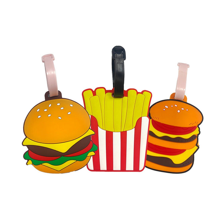 novelty burger shaped silicone luggage tag with flexible strap Stornfield