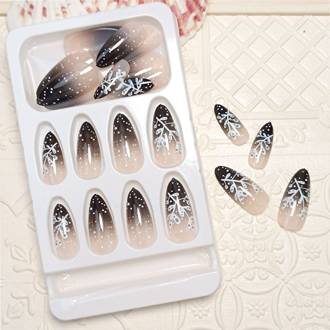 Elegant Ombre Floral Press-On Nail Set Stornfield