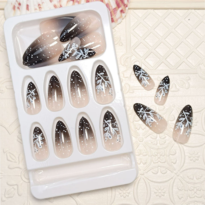 Elegant Ombre Floral Press-On Nail Set Stornfield