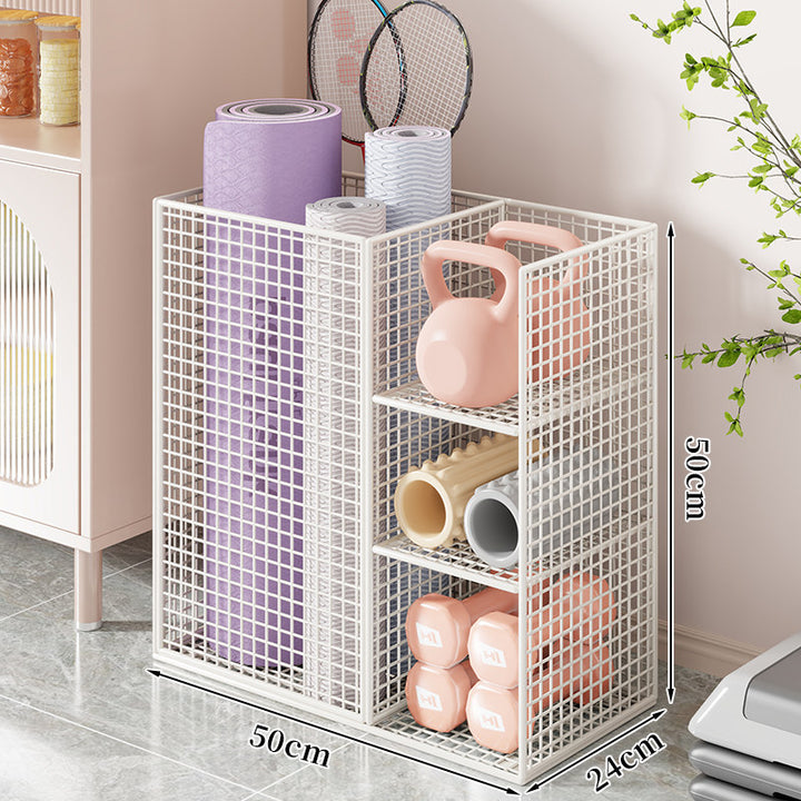 Vertical Rolling Fitness Gear Organizer with Mesh Compartments