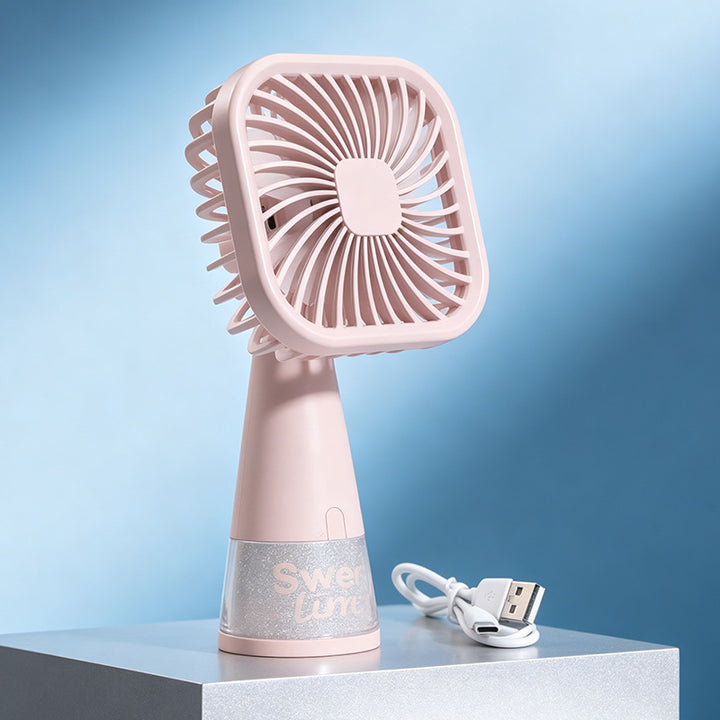 Ladies Portable Hand Fan with USB Charging Function and Flexible Tilt Mechanism Stornfield