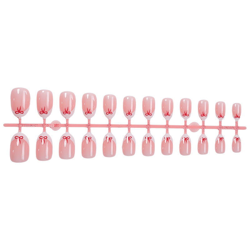 Creative Bow-Embellished Press-On Nail Set Stornfield