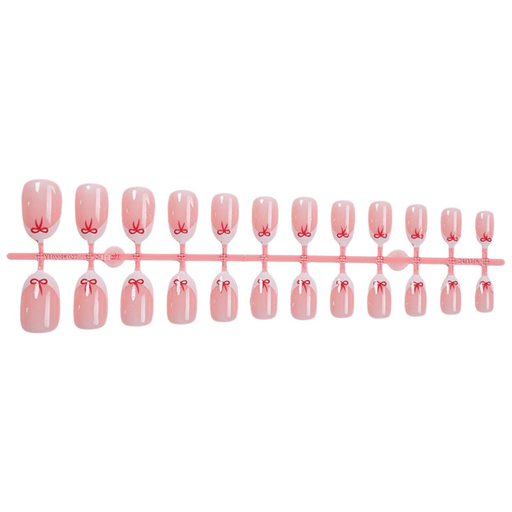 Creative Bow-Embellished Press-On Nail Set Stornfield