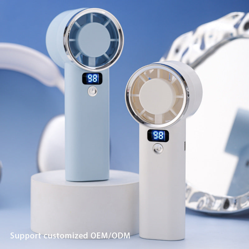 Unisex handheld fan with digital display and five speed levels Stornfield