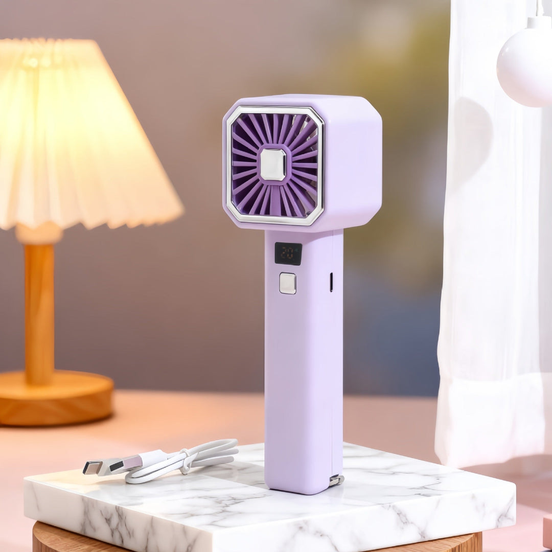Women Portable Hand Fan with Digital Display Stornfield