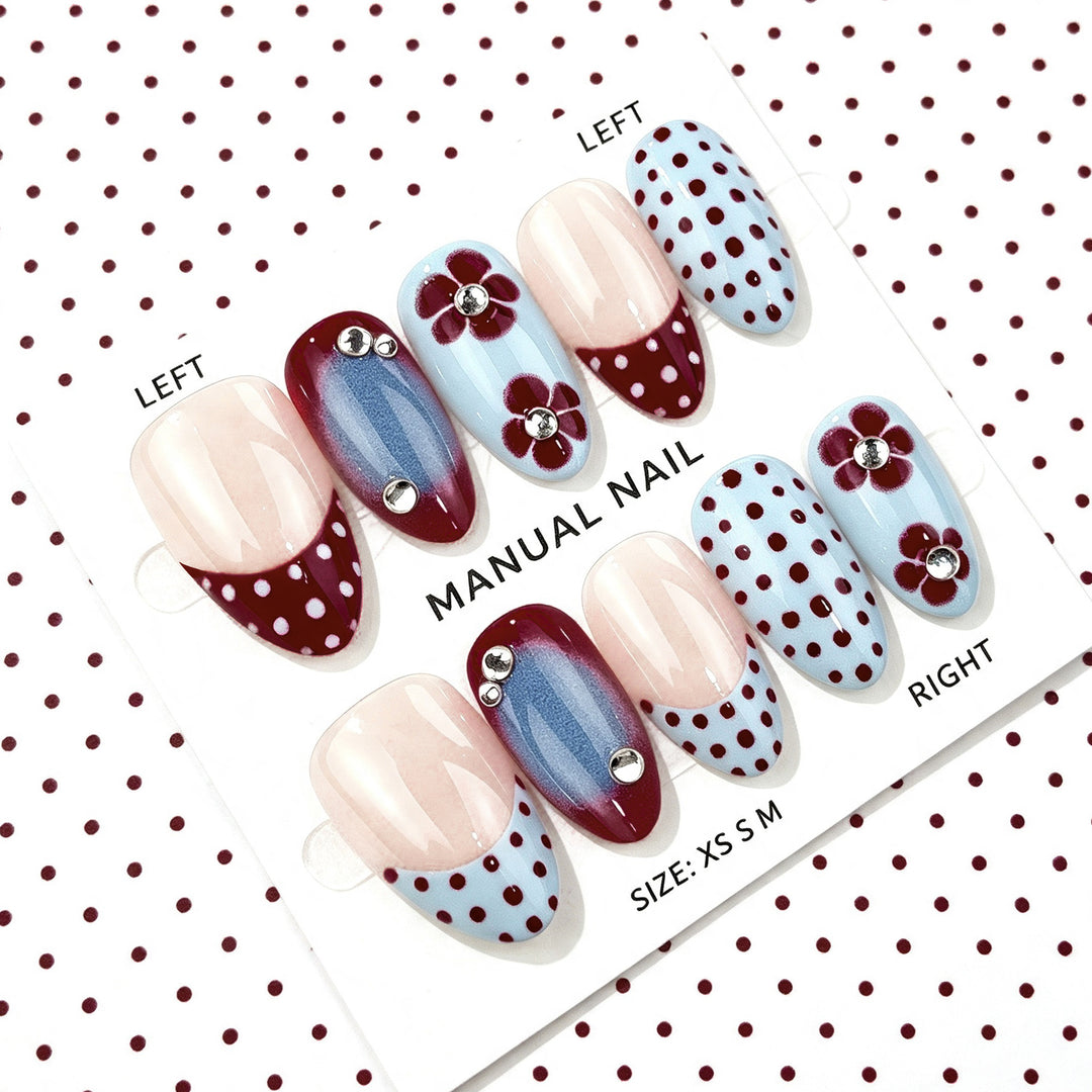 Floral Pattern Manual Press-On Nail Set