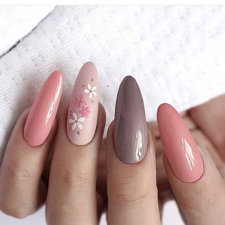 Floral Design Stiletto Nail Set Stornfield
