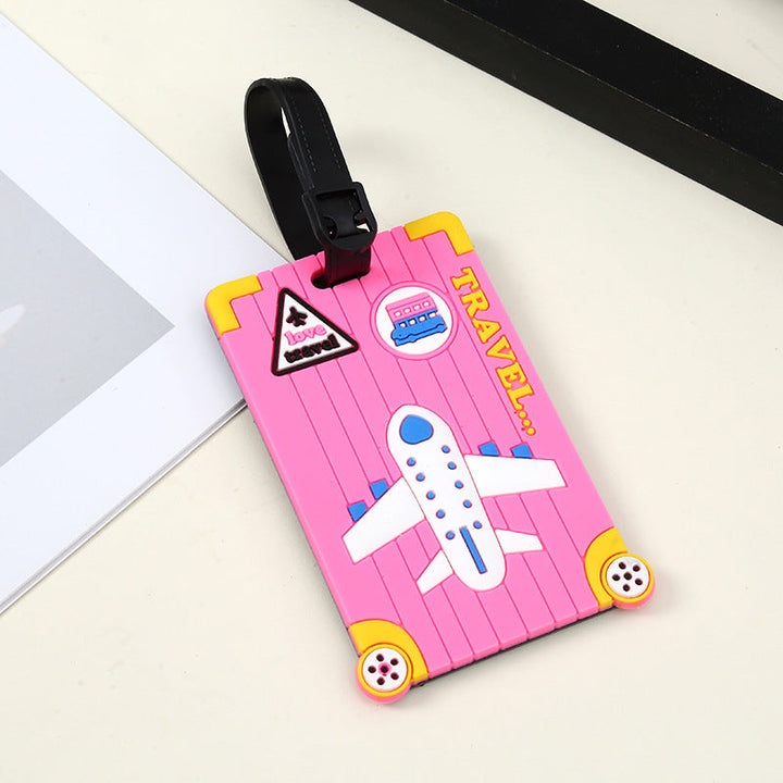 silicone travel luggage tag world map airplane design with adjustable strap Stornfield