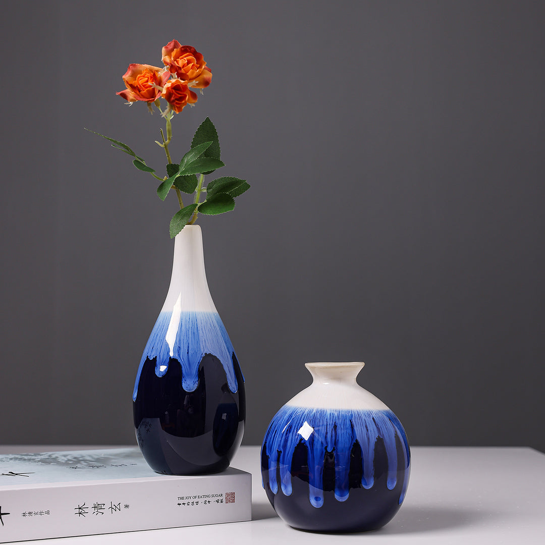 Artistic Glazed Ceramic Teardrop Vase
