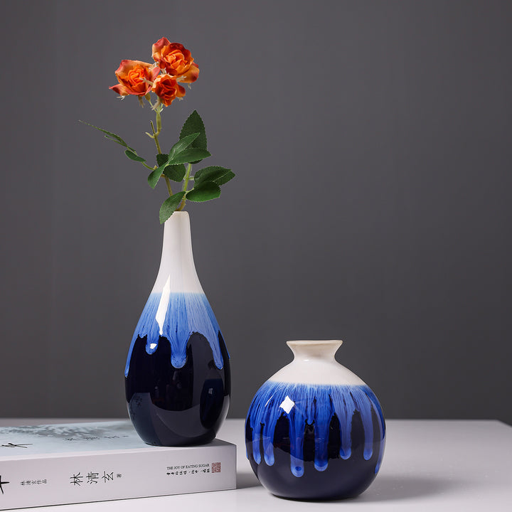 Artistic Glazed Ceramic Teardrop Vase