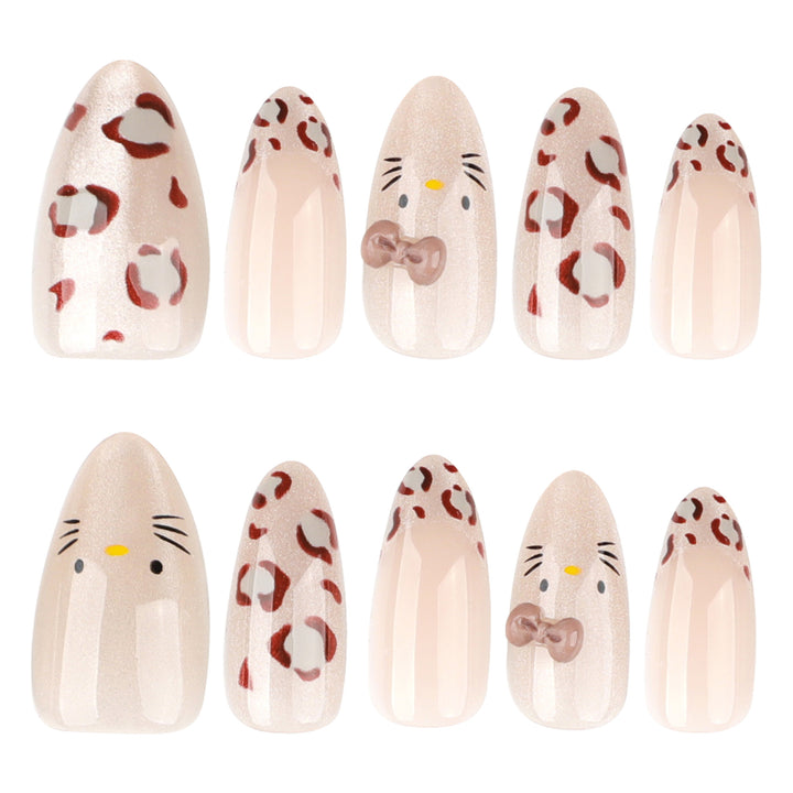 Creative Nail Art with Cute Cat Motif and Glitter Accents Stornfield