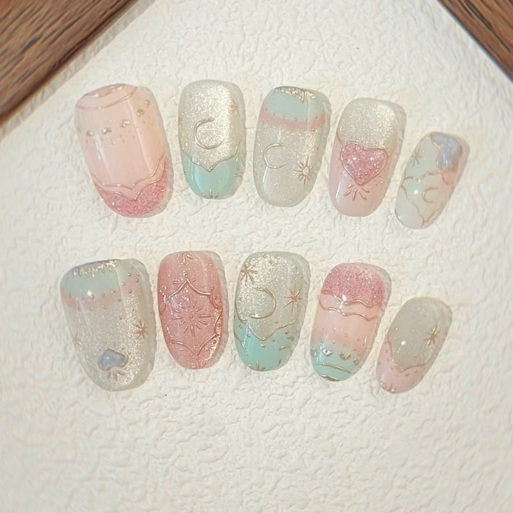 Elegant Decorative Press-On Nails Set