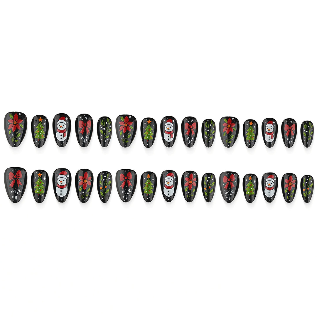 Artificial nail set with festive Christmas design Stornfield