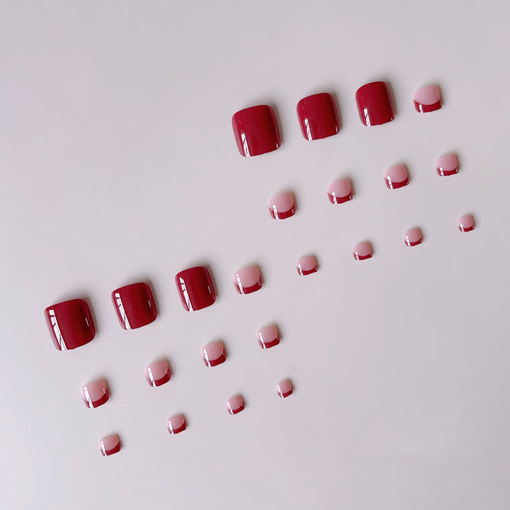 Artificial nail set with elegant French tips and glossy finish Stornfield