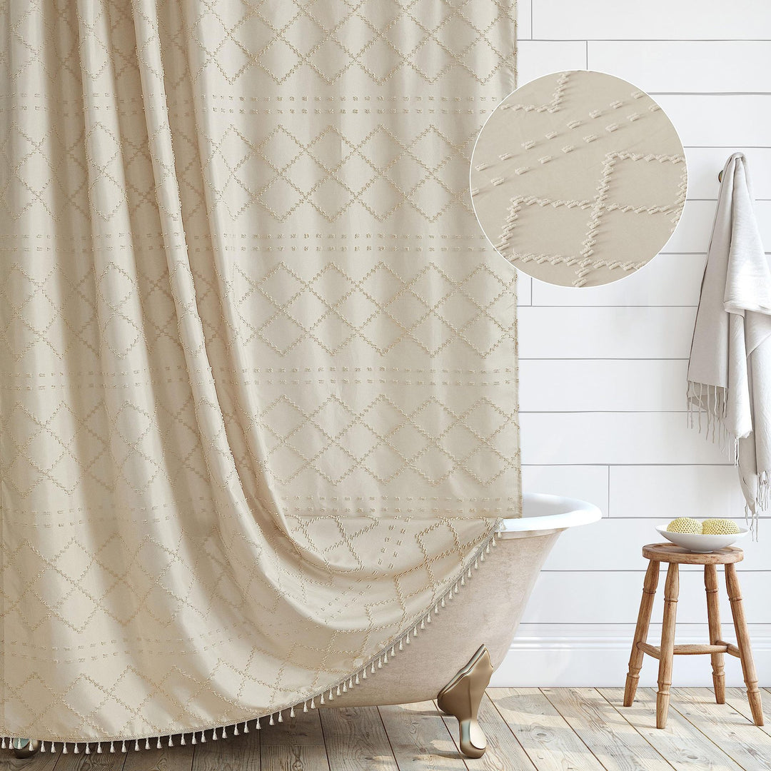 Elegant Textured Shower Curtain Stornfield