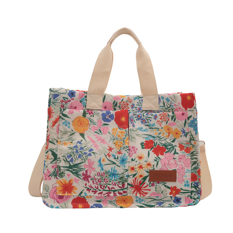 Floral Printed Canvas Tote