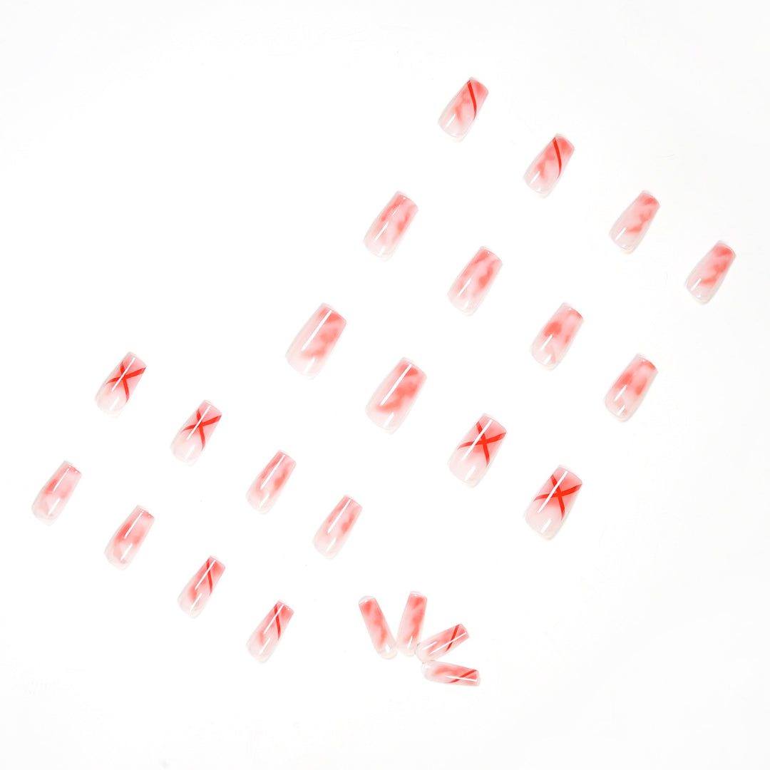 Artfully designed acrylic nails with marbled and decorative effects Stornfield