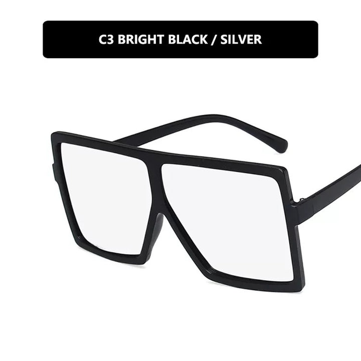 Women modern oversized sunglasses with transparent frame and stylish lenses Stornfield