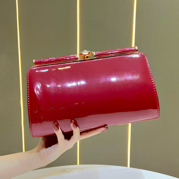 Elegant Patent Leather Evening Clutch