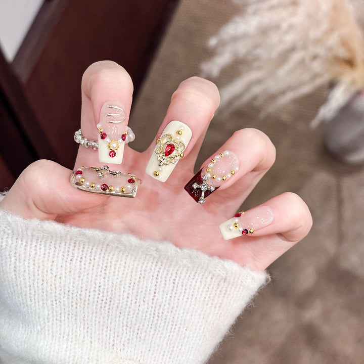 Elegant Decorative Press-On Nail Set