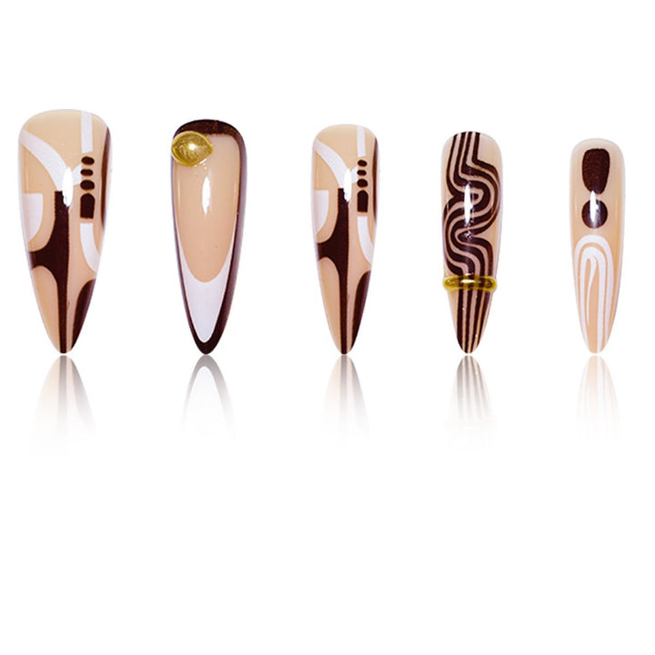 Decorative Stiletto Press-On Nail Art Extensions Stornfield