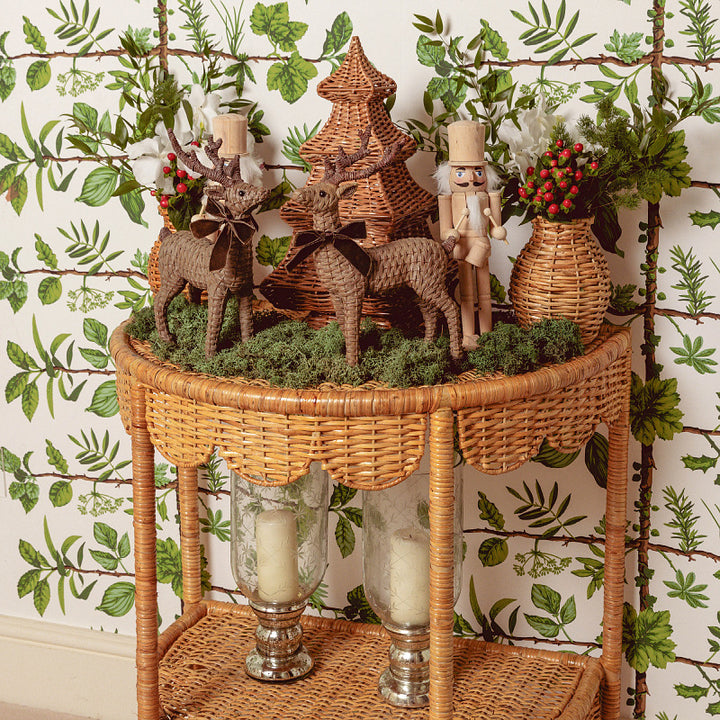 Round wicker table in vintage style Stornfield