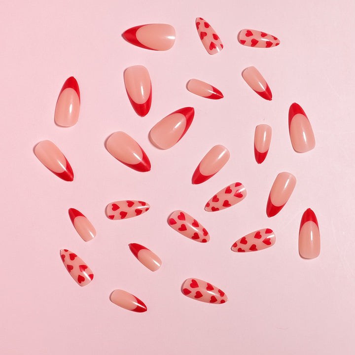 Artistic Heart-Embellished Press-On Nail Art Stornfield