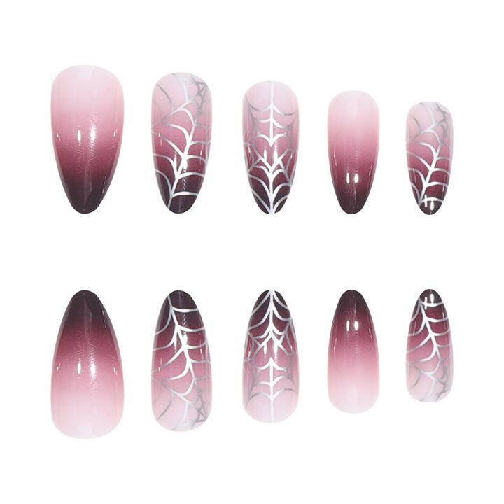 Stiletto Press-On Nails with Spider Web Design Stornfield
