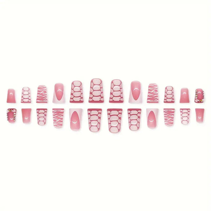 Artistic Glossy Press-On Nail Extensions Stornfield