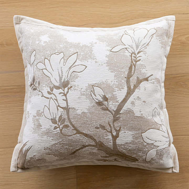 Floral Decorative Pillow with Textured Fabric