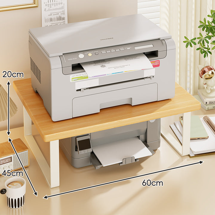 Compact TwoTier Wooden Desktop Printer and Monitor Riser