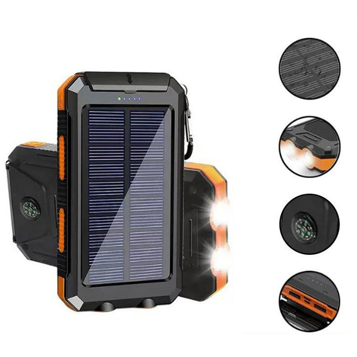Solar-powered power bank with robust case and integrated LED lighting Stornfield
