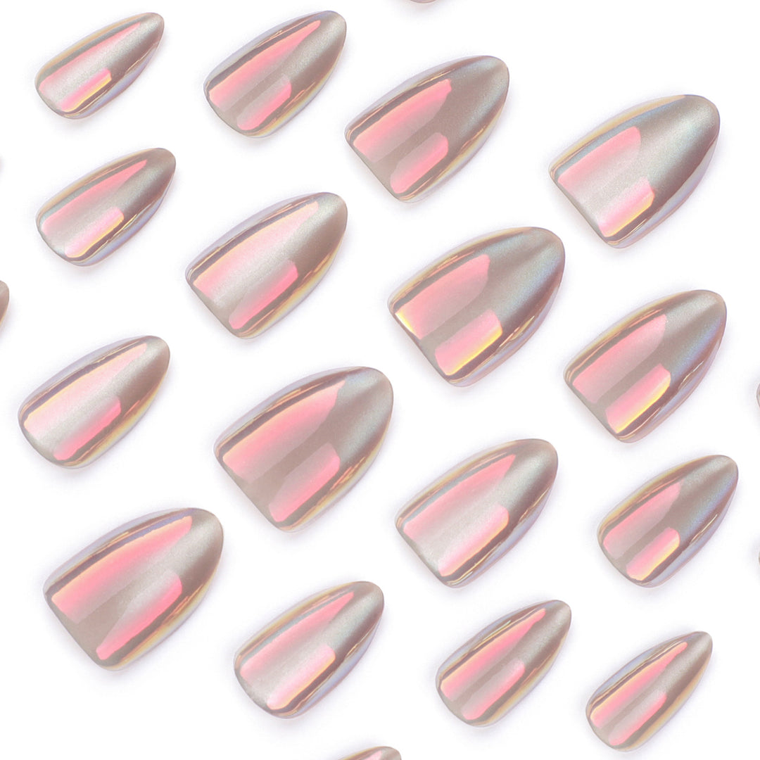 Elegant Artistic Stiletto Nails with Shimmering Gradient Stornfield