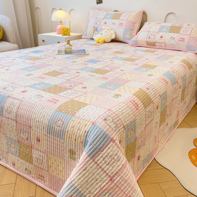 Floral Patterned Quilted Bed Cover Set