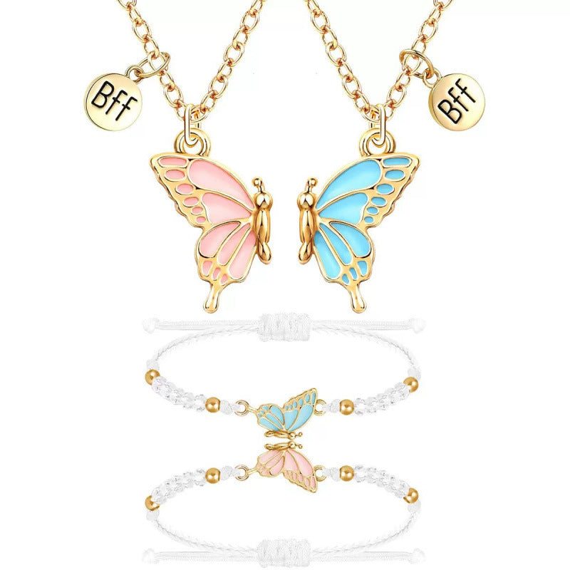 Butterfly Charm Necklace and Bracelet Set Stornfield