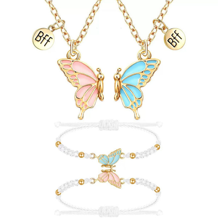Butterfly Charm Necklace and Bracelet Set Stornfield