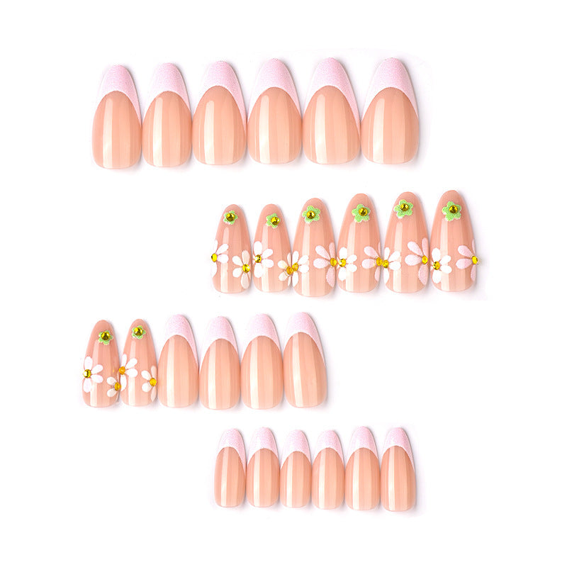Artistic Floral-Embellished Press-On Nail Set Stornfield