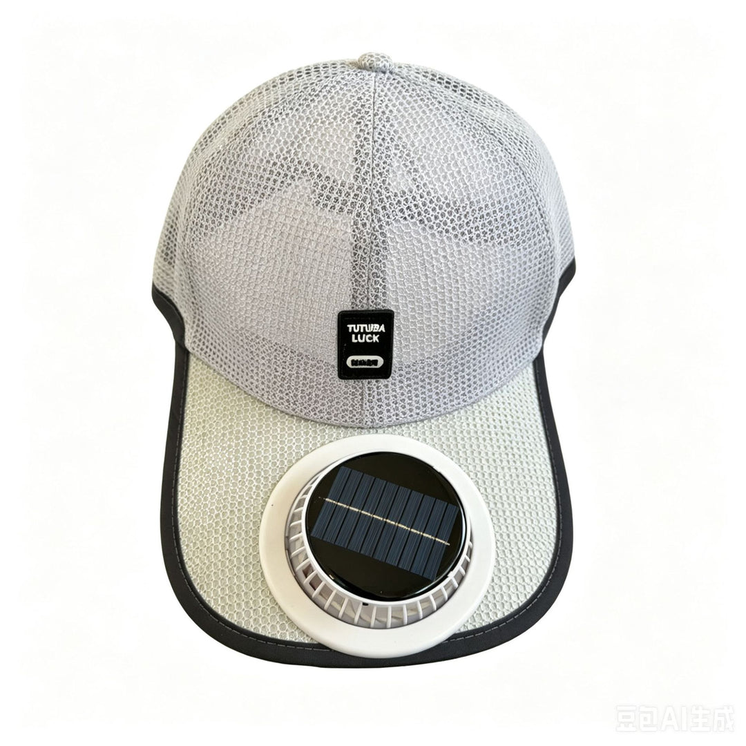 Sun protection cap with integrated solar fan Stornfield
