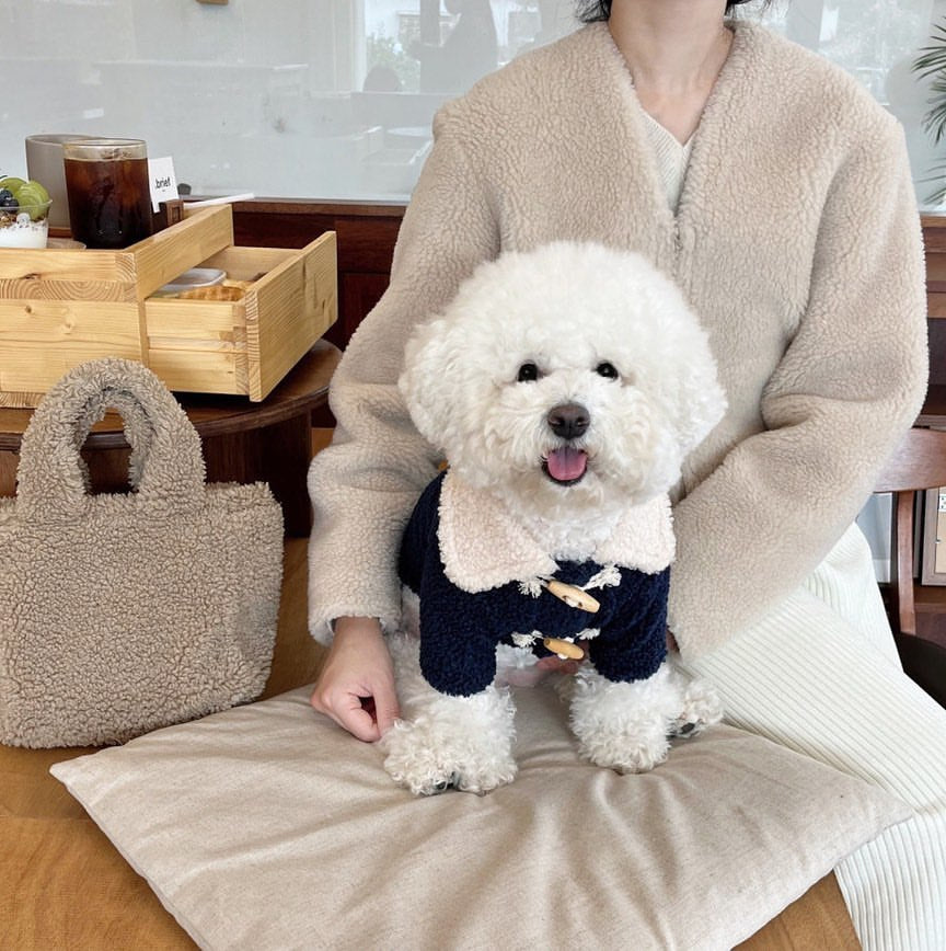 Sherpa-Lined Toggle Dog Coat