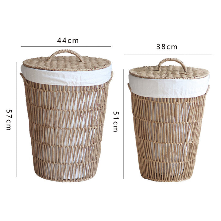 Rustic laundry basket with lid Stornfield
