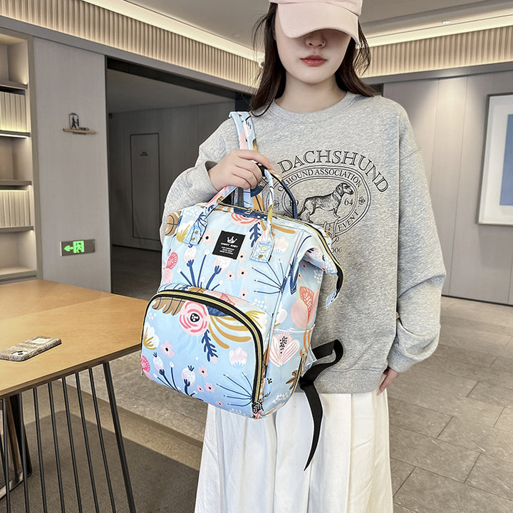 Stylish Floral Patterned Baby Care Backpack Stornfield