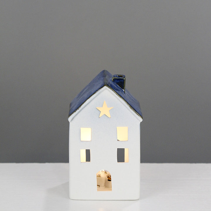 Ceramic House-Shaped Decorative Lantern Stornfeild