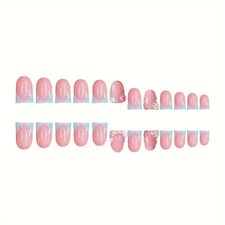 Floral Embellished Press-On Nails Stornfield