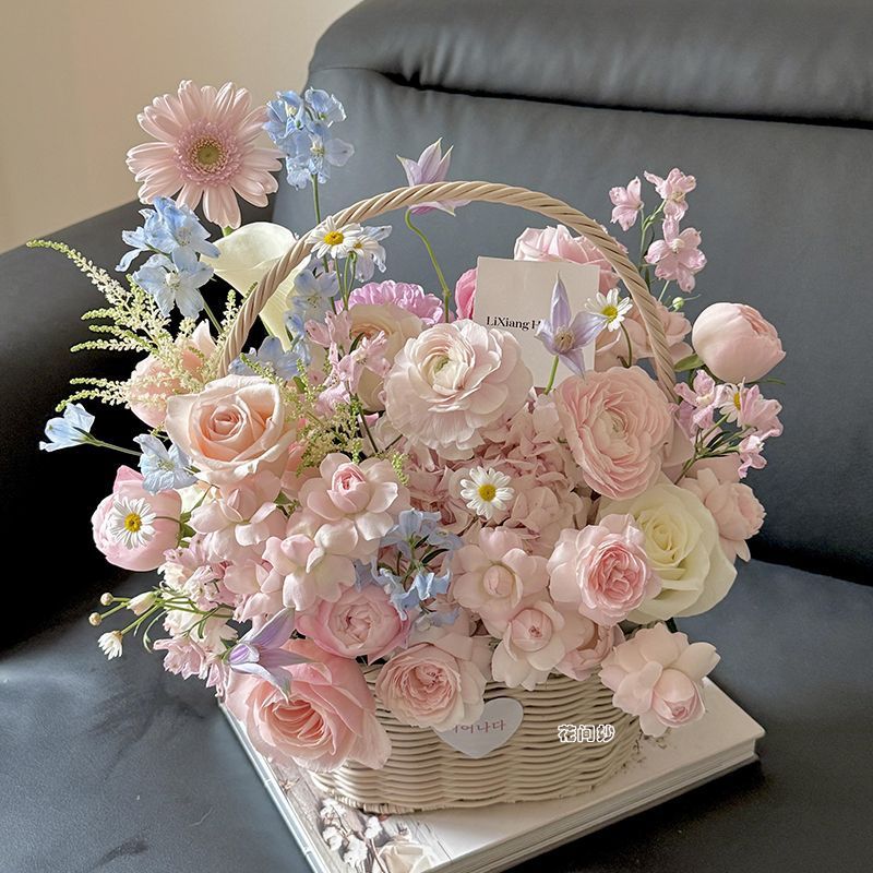 Luxurious Handmade Flower Basket Arrangement